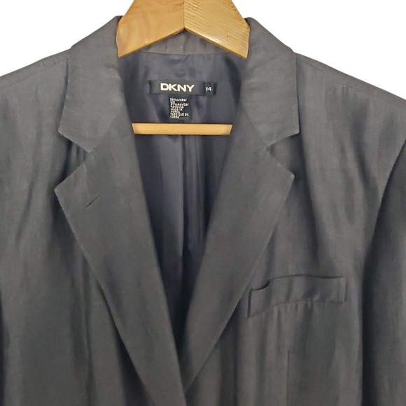 DKNY Women's Linen Blend Suit Set. Charcoal. 14/14P - Picture 3 of 16